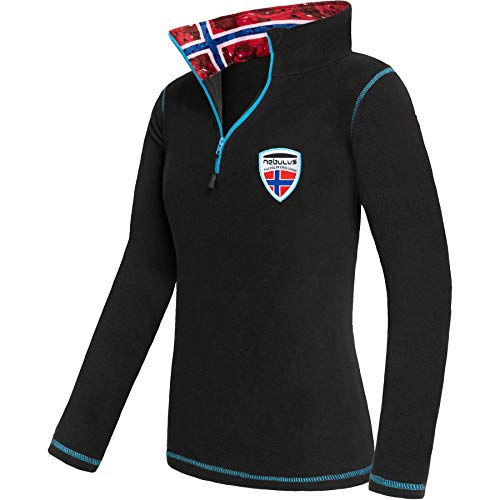 Nebulus Damen Pullover NARDY, Warmer Fleecepullover, Pulli aus Fleece mit Half Zip Reißverschluss, schwarz - XL/42