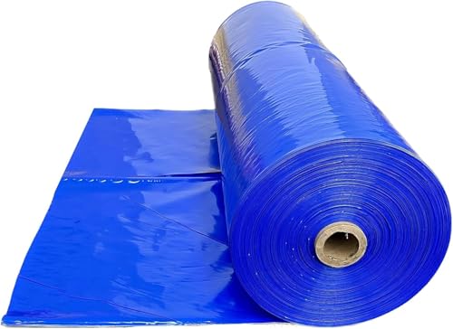 Farm Plastic Supply - Blue Plastic Sheeting - 7 mil - Blue Tarp Painters Tarp Dust Barrier Polyethylene Vapor Barrier Plastic Sheeting (14 x 10)