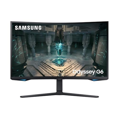 Samsung LS32BG652EUXEN Monitor Odyssey G6 Curvo 32'' con resolución QHD y tasa de refresco de 240 Hz,1 ms, DisplayHDR 600,QHD (2560x1440) FreeSync Premium Pro