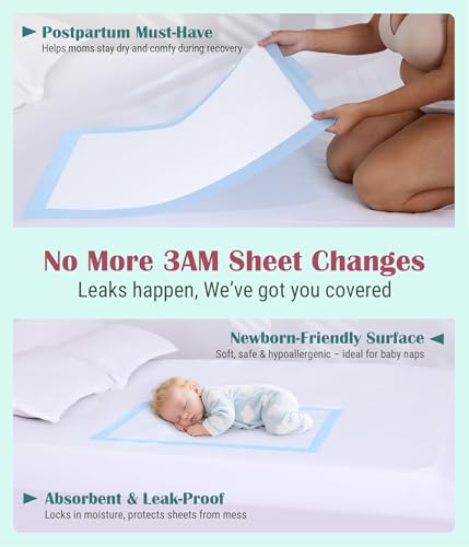 Postpartum Essentials Recovery Kit for Labor & Delivery – Nursing Pads, Peri Bottle, Ice Pack Pad, Postpartum Underwear, Disposable Bed Pads, Perineal Foam, 55 Piece Gift Set - Image 9