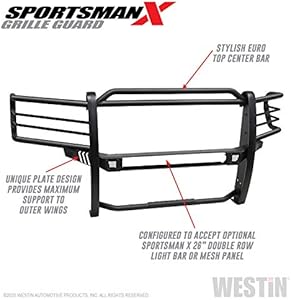 Westin 40-34025 Textured Black Sportsman X Grille Guard fits 2019-2022 Ram 2500 3500