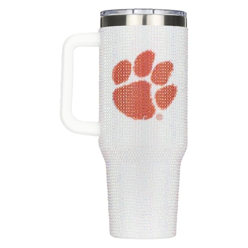 Image of The Memory Company Officially Licensed 40oz White Bling Game Day Tumbler, Clemson University