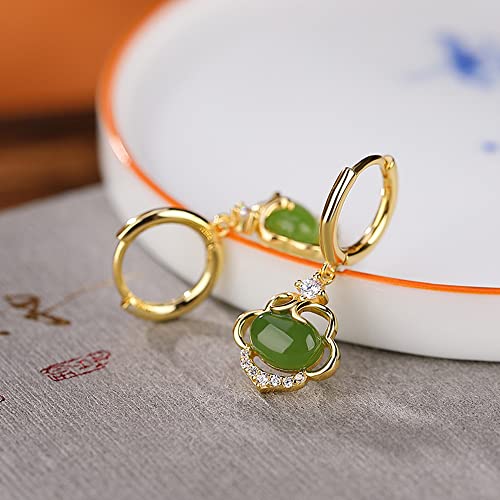 Boucles d'oreilles ours en jade Hetian naturel pour femmes - 3
