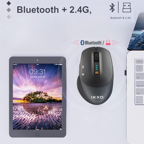 IKXO AI Wireless Mouse Ergonomic Mouse Wireless Bluetooth & 2.4G,GPT and deepsek Mouse AI Writing Tools, Voice Typing,Translate Compatible with Windows MAC Laptop - Image 5