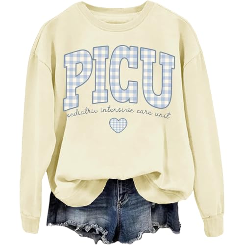 Meilirensheng Picu Nurse Sweatshirt Picu Pediatric Untensinle Care Unit Sweatshirt Nurse Shirts For Women