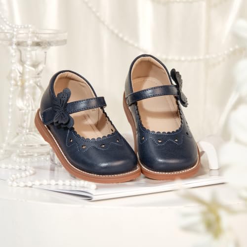 Image of Kiderence Toddler Girl Mary Jane School Uniform Dress Shoes Oxford Flats