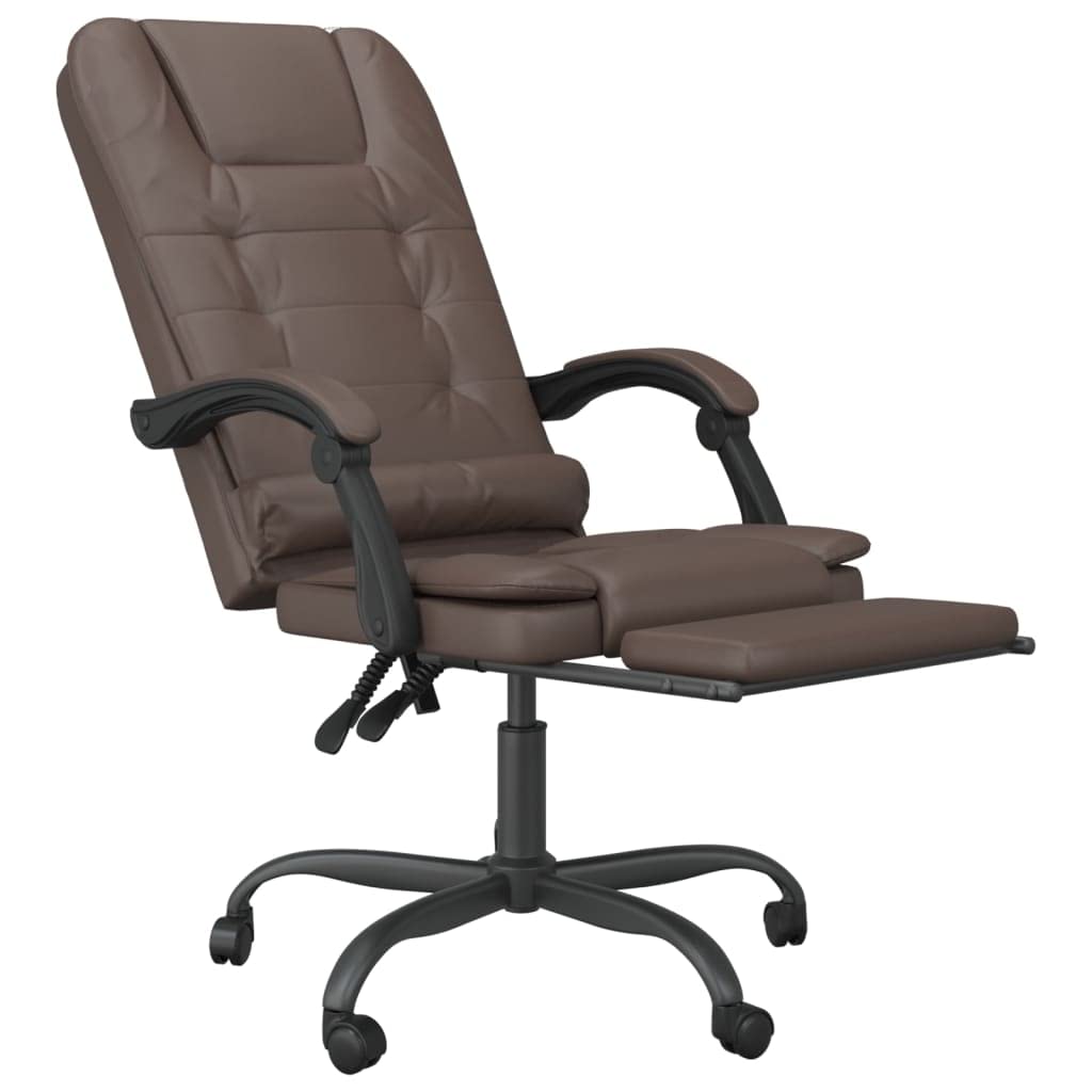Poltrona da massaggio reclinabile da ufficio marrone similpelle sedia da ufficio ergonomica per camera da letto casa