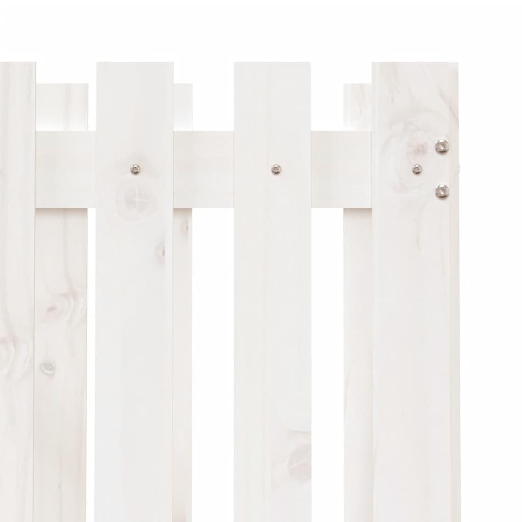 Macetero con diseño de valla de listones, color blanco, 70 x 70 x 70 cm, de madera maciza de pino para flores y plantas, maceta profunda con mucho espacio, uso versátil, material natural