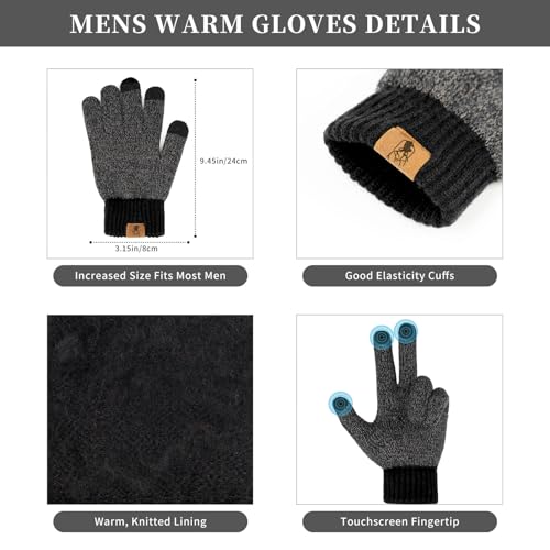 Set de gorro, bufanda y guantes táctiles para hombre 3