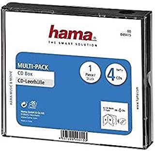 Hama 49415 | Multipack CD Jewel Case | Holds 4 CD's in 1 case, Black