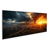 islandburner Prime Bild auf Leinwand Mächtiger Tornado verwüstet landwirtschaftliches Gebiet: Naturgewalt am Werk Wohnzimmer Versicherungsagentur Bilder Wandbilder Poster