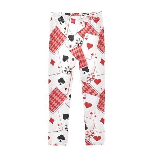 ZZKKO Girls Leggings Playing Cards Toddler Girls Clothes Leggings for Girls Toddler Girls Leggings 3-4T