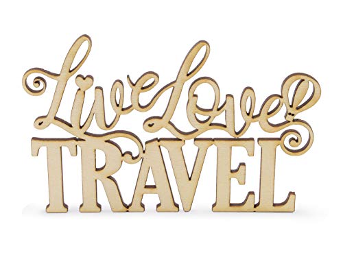 Summer-Ray 20Pcs Laser Cut Wooden Travel Theme Cutout Scrapbooking Embellishment Diy Craft 5 Designs #TOP3