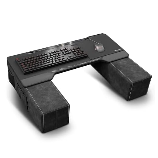 Mesa de Colo Ergonômica Couchmaster CYCON³, Barra HORIZONLIGHT, Grande, Estável, Hub USB, para Jogos, Sofá, Cama, para Teclado, Mouse, Notebook, Computador, PS4/5, Xbox