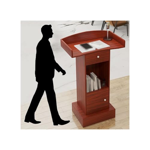 Atril de roble macizo con diseño elegante para recepciones de hotel
