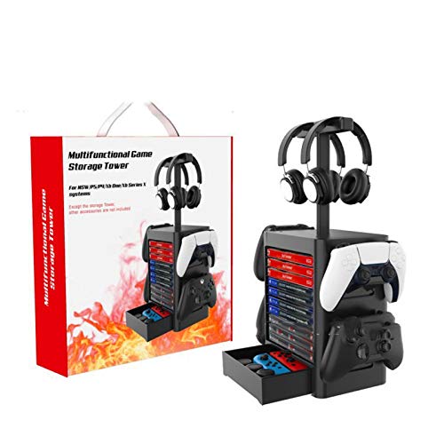 3 in 1 Multifunktionaler Spielekonsolen-speicherturm, Abnehmbarer Vertikaler Ständer Und Cd-Game-festplattenhalter Kompatibel Mit Dem X/Xbox