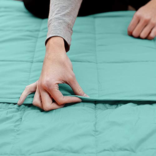Superior Quilted Microfiber 15-Pound Weighted Throw Blanket 48" X 72", Turquoise #TOP2