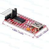 WWZMDiB Mini USB to TTL Serial Converter Adapter, 3.3V/5.5V, FTDI Breakout Board for Arduino