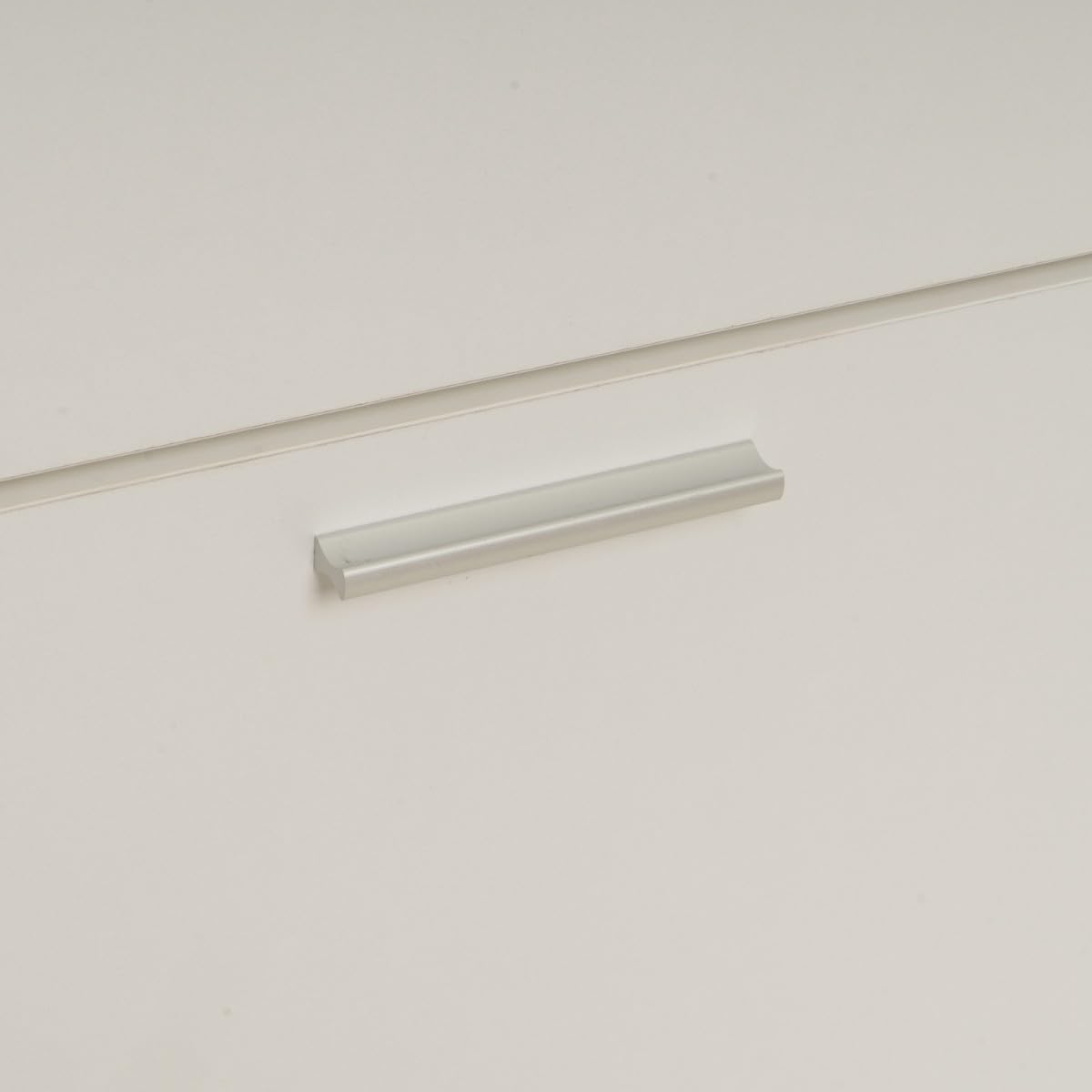Zapatero estrecho laminado natural y blanco con 2 puertas, de 60x24x80 cm