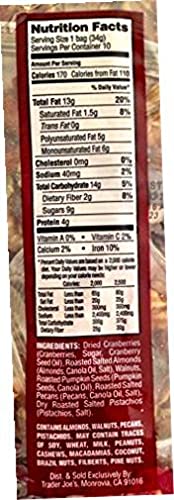 Miniatura 4 de Trader Joes Omega Trek Mix (solo un puñado)  10 bolsas individuales de 1.2 onzas marrón, bronceado, rojo oscuro, transparente