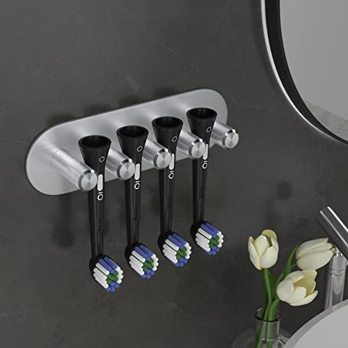 Porta cepillos de Dientes de Pared, GGQ Porta cepillos de Dientes eléctricos sin taladrar, Porta cepillos de Dientes eléctricos de Acero Inoxidable, Portacepillos de Dientes Autoadhesivo para el baño Cover