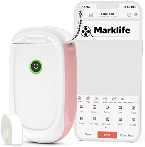 Amazon.com : MARKLIFE P11 Label Maker Machine Mini Portable Wireless  Thermal Labeler, Bulk Label Machine with Tape for Home Organization,No Login,  Multiple Templates, Compatible with iPhone and Android, Pink : Office  Products