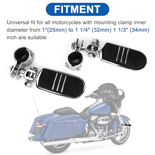 Motorcycle Highway Pegs Universal for Bike with 25mm,32mm,34mm Engine Guard by PSLER - Used condition - Image 2