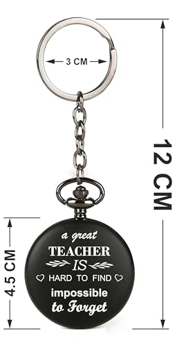 Image of Vintage Gandhi Style Pocket Watch with Engraved Designs & Messages Royal Black Analog for Men Women & Kids Includes Key Ring for car or Bike Keys Ideal Gift