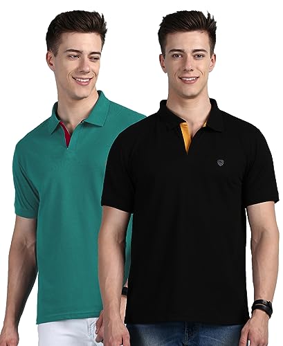 Image of Lux Cozi Men Cotton Solid Regular Fit Polo Shirt