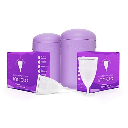 Kit 2 Coletores Menstruais Inciclo + 2 Cápsulas Esterilizadoras (1 Coletor A + 1 Coletor B, Lavanda)