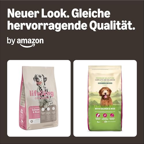 by Amazon Komplett Trockenfutter für ausgewachsene (Adult) Hunde, Lachs und Reis, 5 kg (1er Pack)(Zuvor eine Marke von Lifelong, gleiches Produkt)