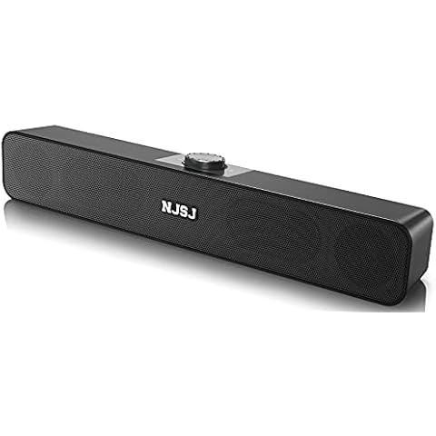 NJSJ PC Speakers,2.0 Computer Speakers USB Powered Stereo Mini Soundbar,Volume Control,Space Saving Design Portable Sound Bar Speakers for PC Desktop Laptop Monitor,6W Cover