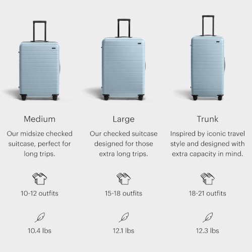 Image of Away Amazon Exclusive Medium Checked Luggage - 26-Inch Lightweight Hardside Suitcase with Custom WhisperGlide 360 Wheels, Interior Compression System, TSA-Accepted Lock - Sky Blue