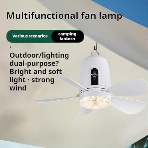 Ventilador portátil de camping con panel solar exterior y luz para terraza 3
