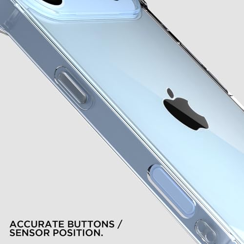 Image of Amazon Basics Back Cover for iPhone 17 Air PC + TPU Clear Transparent Raised Edges Shockproof Protective Phone Bumper Case (Transparent)