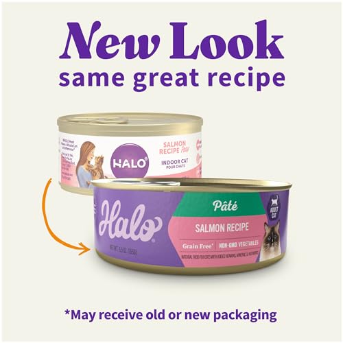 Halo Pate Wet Cat Food, Real Salmon Recipe, 5.5 oz Can, 12-Pack - image 2