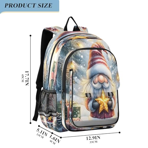 Kids Backpacks School Daypack College Bag Bookbag for Boys Girls Gnome Snow2