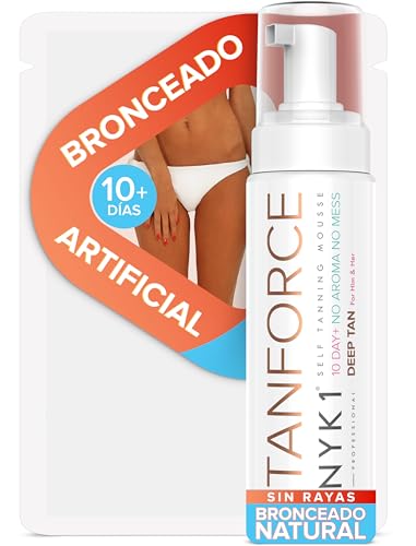 NYK1 TanForce Autobronceador Para Rostro Y Cuerpo (250 ml) Espuma Autobronceadora Para Un Bronceado Natural Y Sin Vetas - Mousse Autobronceador Corporal Gradual De Secado Rápido Y Sin Transferencia