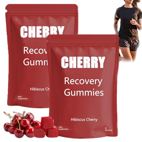 Gomitas De Cereza Para La Recuperación, Gomitas De Cereza ácida: Favorecen La Recuperación Muscular, Combaten El Dolor, No Son Transgénicas, Son Veganas, 30 Gomitas Cada Una (2 Pack)