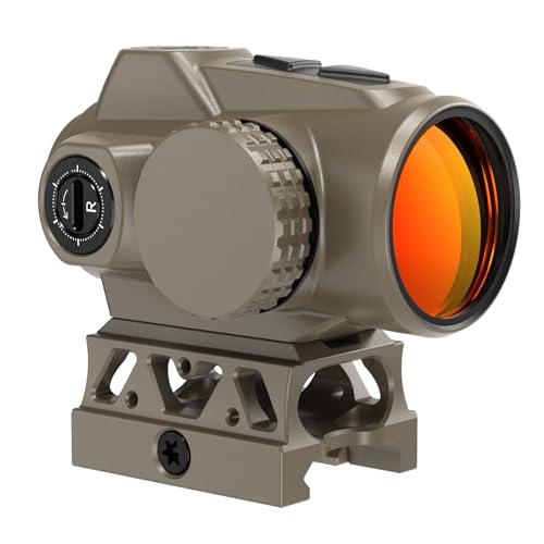 Feyachi V90 2 MOA Red Dot Sight Red Dot Scope Waterproof Shake Awak 1 x 25mm .75” Riser Mount No Battery Required