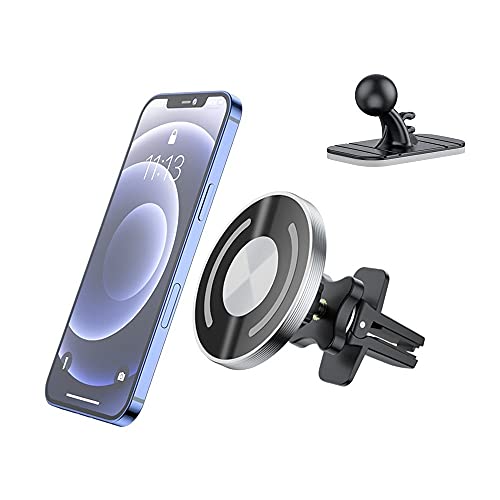Mag-Safe Magnetic Mobile Phone car Holder 360Â° Adjustable Strong Magnetic Phone car Vent Holder, Compatible with Magsafe case iPhone 13 & 12/12 pro/12 pro max/Mini and All Mobile Phone
