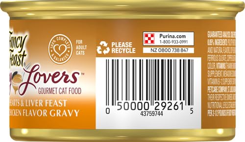 Image of Fancy Feast Gravy Lovers Chicken Hearts & Liver Feast in Grilled Chicken Flavor Gravy Gourmet Cat Food, 3 oz. (Pack of 4)