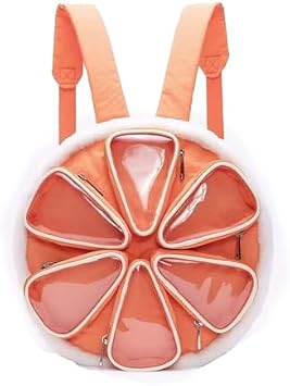 Orange ita bag Citrus Backpack with 7 Compartments, 14 inch Diameter, Clear Display Sections for Collectibles