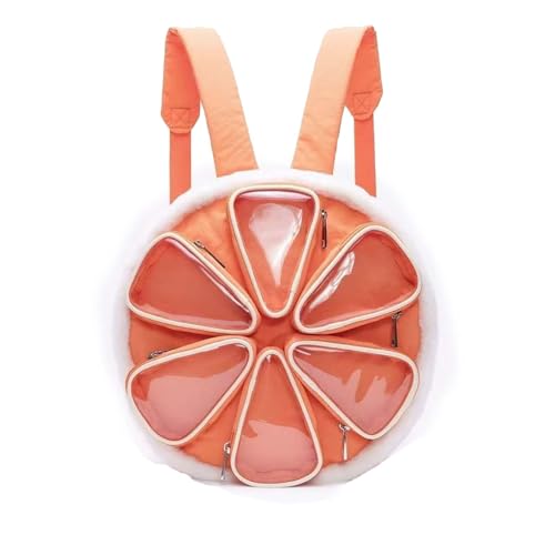 Orange ita bag Citrus Backpack with 7 Compartments, 14 inch Diameter, Clear Display Sections for Collectibles