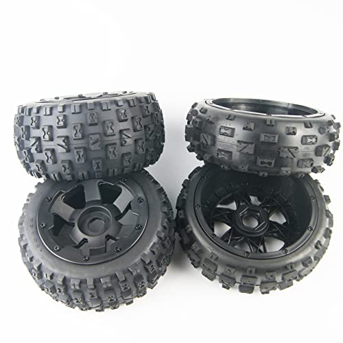 TITRACING Knobby Tires Front Rear Tyres 6 Spoke WheelS fit 1:5 HPI Rovan Baja 5B SS KM Buggy
