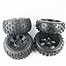 Knobby Tires Front Rear Tyres 6 Spoke WheelS fit 1:5 HPI Rovan Baja 5B SS KM Buggy