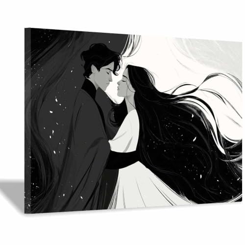 Tableau couple galaxie XENIOU cadre moderne photo noir et blanc