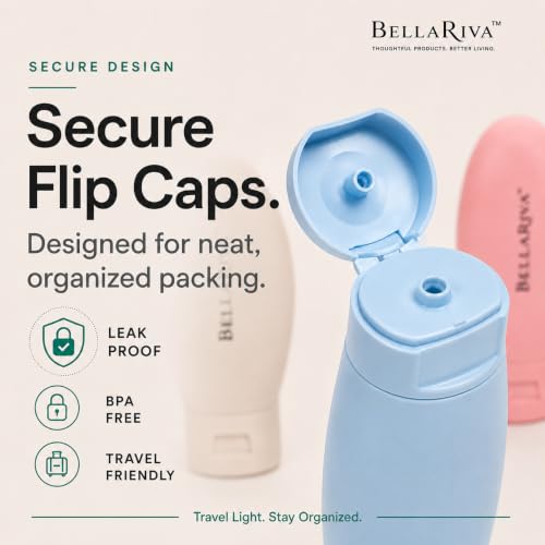 Image of Travel Bottles for Toiletries | Silicone Leakproof Refillable Squeeze Bottle Set | Travel Bottle Kit for Toiletry, Travel Kit, Travel Accessories for Shampoo, Lotion & Cosmetic (Set of 3)