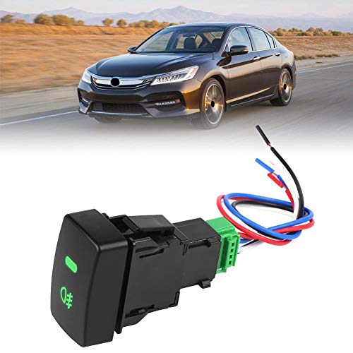 Duokon Fog Light Button Switch, 5 Pin Black Plastic Car Push Button for Honda Civic Accord CRV, Connecting Line