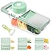 Produktbild WuGU 6 in1 Gemüseschneider, Mandoline Gemüsehobel, Gemüse Schneider mit 6 Austauschbare Klingen Vegetable Chopper, für Obst Zwiebeln Kartoffeln Multischneider Gemüsehobel(Mit Sparschäler)